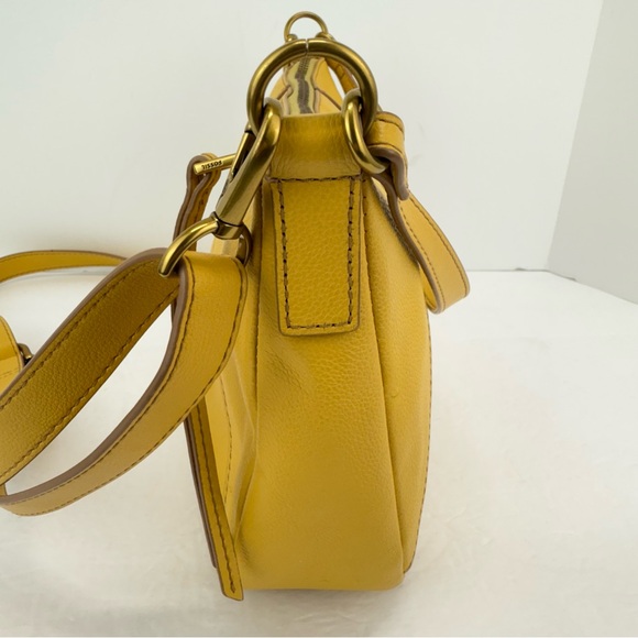 Fossil Ochre Yellow Leather Skylar Handbag Crossbody Bag - Picture 5 of 13